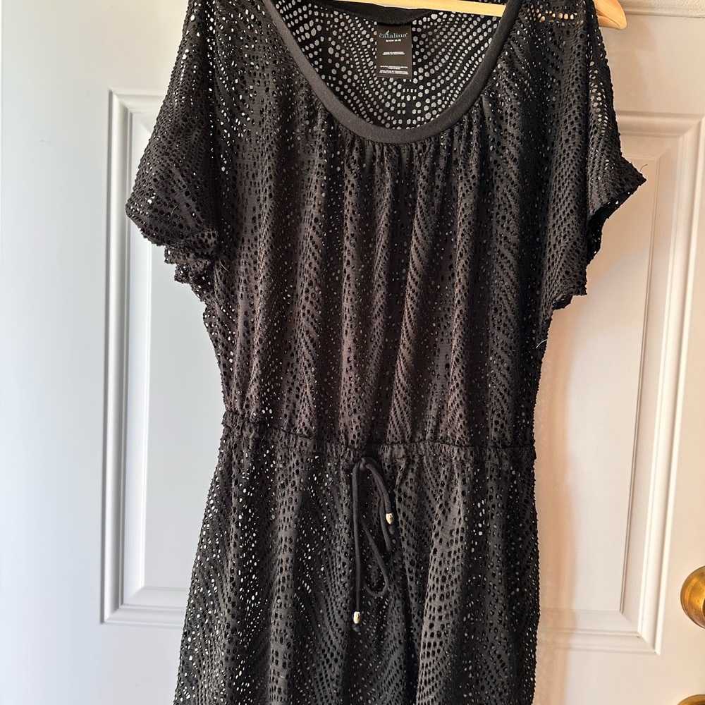 Catalina Black Mesh Swimsuit Coverup S